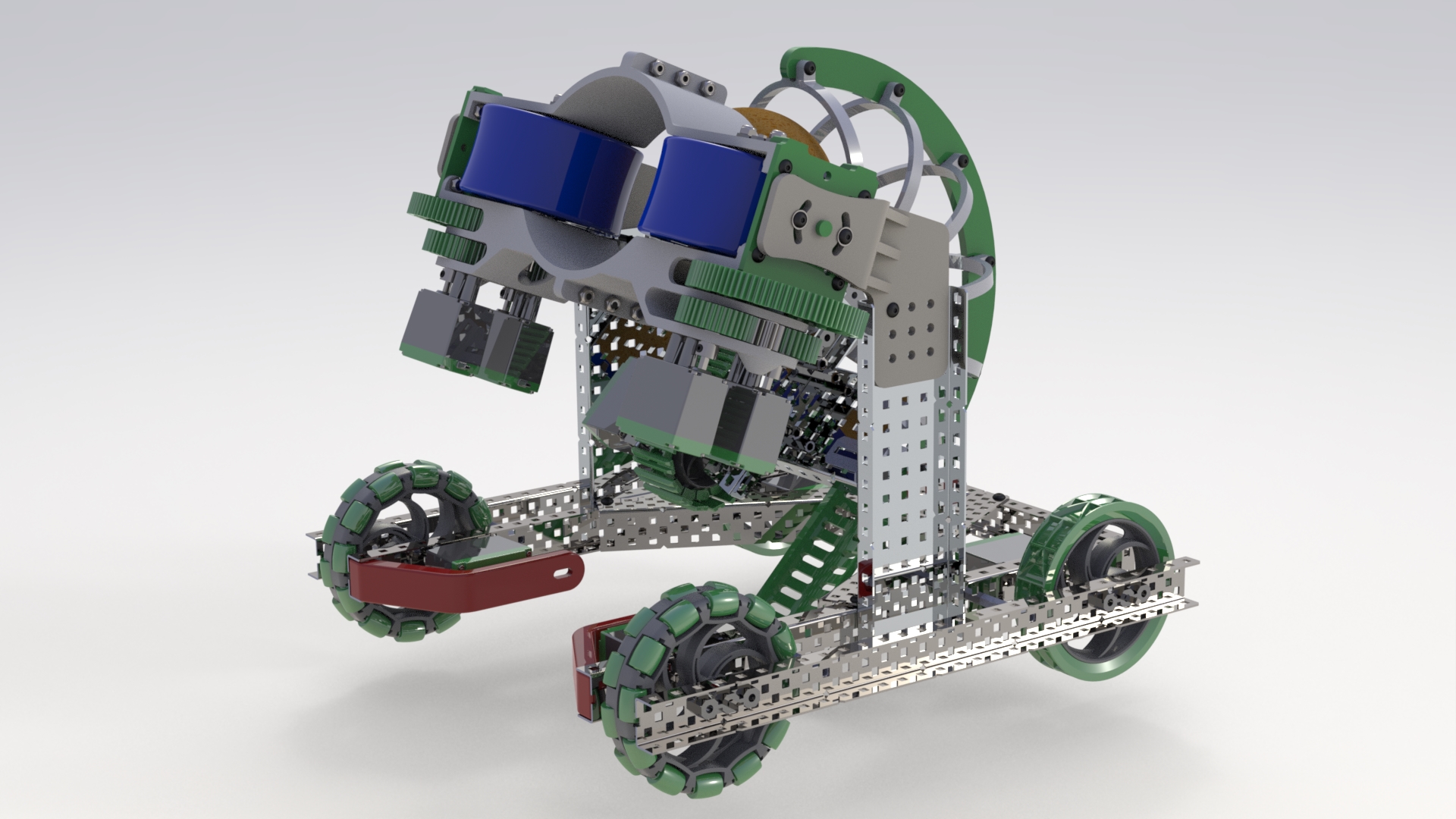 Vex全向轮发求机器人三维建模图纸 STEP格式图档